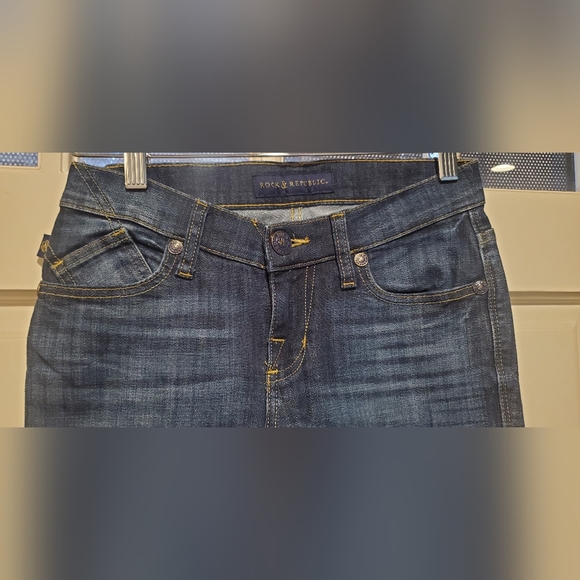 Rock & Republic Denim Mid Rise Boot Cut Size 0 EUC - Picture 3 of 7